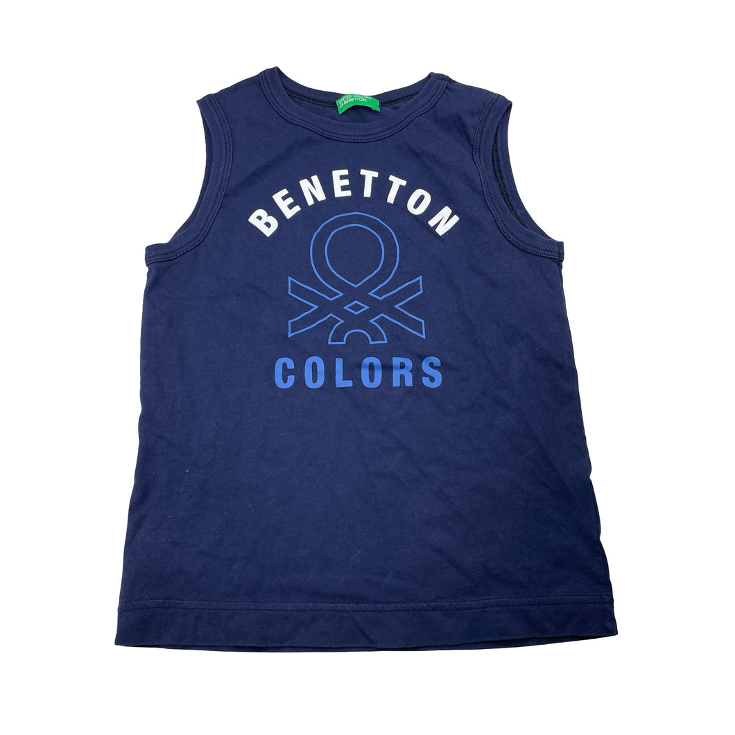 Boys United Colors of Benetton, navy tank top, no size, armpit to armpit: 31cm, EUC, size 4-5,  