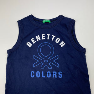 Boys United Colors of Benetton, navy tank top, no size, armpit to armpit: 31cm, EUC, size 4-5,  