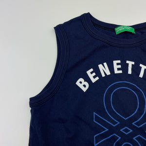 Boys United Colors of Benetton, navy tank top, no size, armpit to armpit: 31cm, EUC, size 4-5,  
