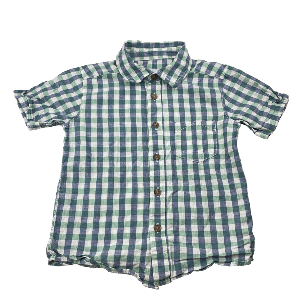 Boys Target, checked cotton short sleeve shirt, GUC, size 4,  