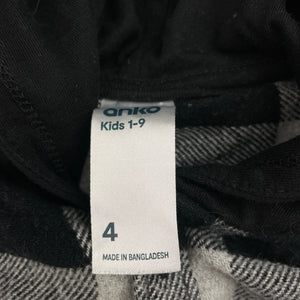 Boys Anko, hooded flannel cotton long sleeve shirt, EUC, size 4,  
