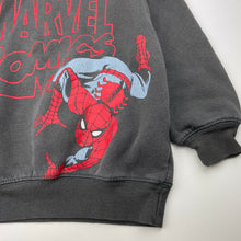 Load image into Gallery viewer, Boys Cotton On, Marvel Spiderman fleece lined sweater / jumper, wash fade, FUC, size 4,  
