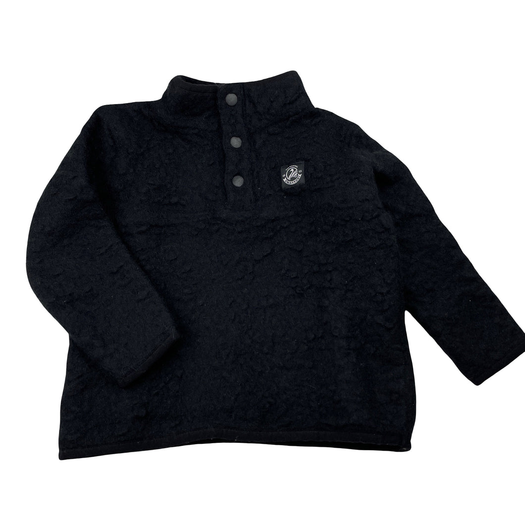Unisex SWANNDRI, black wool blend sweater top, EUC, size 4,  