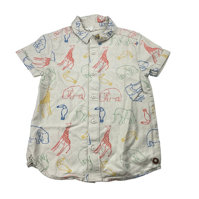 Boys Milkshake, viscose / linen short sleeve shirt, EUC, size 4,  