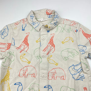 Boys Milkshake, viscose / linen short sleeve shirt, EUC, size 4,  