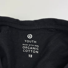 Load image into Gallery viewer, Boys Target, black organic cotton tee / top, GUC, size 12,  