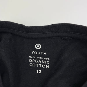 Boys Target, black organic cotton tee / top, GUC, size 12,  