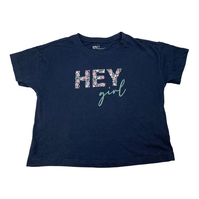 Girls Anko, navy cotton tee / top, GUC, size 7,  