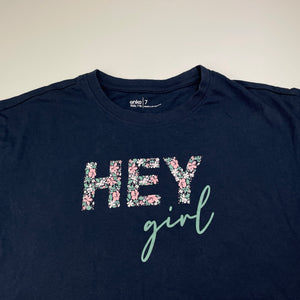 Girls Anko, navy cotton tee / top, GUC, size 7,  