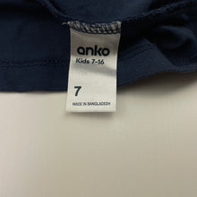 Load image into Gallery viewer, Girls Anko, navy cotton tee / top, GUC, size 7,  