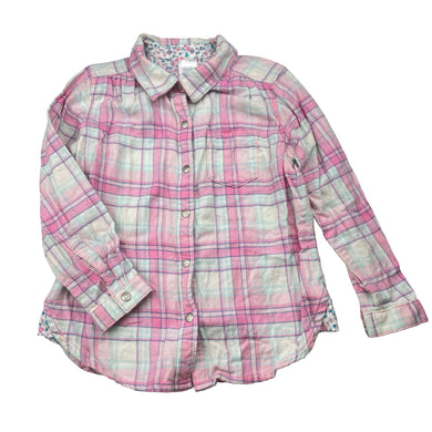 Girls Target, Australian flannel cotton long sleeve shirt, poppers, GUC, size 4,  