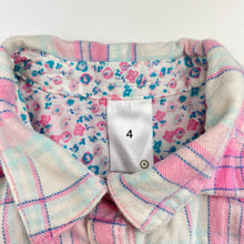 Load image into Gallery viewer, Girls Target, Australian flannel cotton long sleeve shirt, poppers, GUC, size 4,  