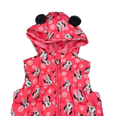 Girls Disney, Minnie Mouse hooded puffer vest / jacket, EUC, size 3,  