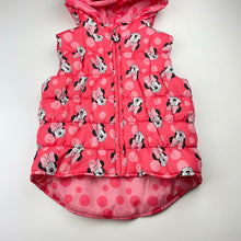 Load image into Gallery viewer, Girls Disney, Minnie Mouse hooded puffer vest / jacket, EUC, size 3,  