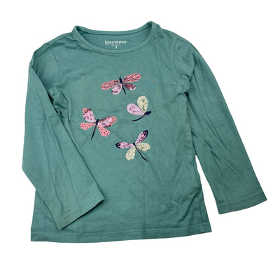 Girls InExtenso, cotton long sleeve tee / top, sequins, GUC, size 3,  
