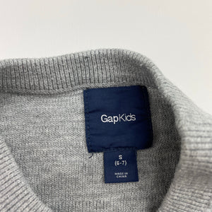 Boys GAP, grey knitted cotton sweater / jumper, GUC, size 6-7,  