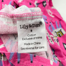 Load image into Gallery viewer, Girls Lily &amp; Dan, flannel cotton winter pyjama top, FUC, size 8,  