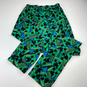 Boys Mojang, Minecraft flannel cotton pyjamas, EUC, size 14,  
