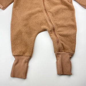 Unisex Bonds, teddy fleece zip coverall / romper, GUC, size 0,  