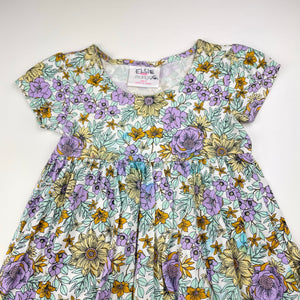 Girls Mango, floral cotton casual dress, FUC, size 3, L: 48cm