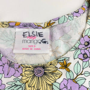 Girls Mango, floral cotton casual dress, FUC, size 3, L: 48cm