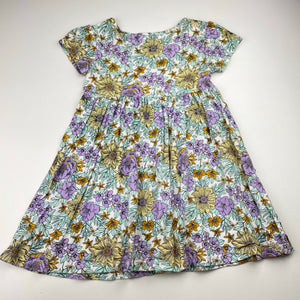 Girls Mango, floral cotton casual dress, FUC, size 3, L: 48cm