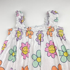 Girls Mango, floral cotton summer dress, GUC, size 2, L: 43cm