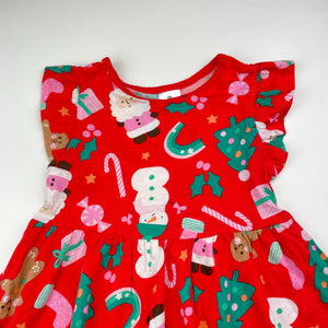 Girls Target, Aust cotton Christmas dress, EUC, size 1, L: 43cm