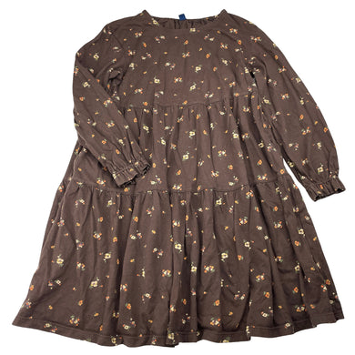 Girls Uniqlo, floral cotton long sleeve dress, GUC, size 5-6, L: 62cm