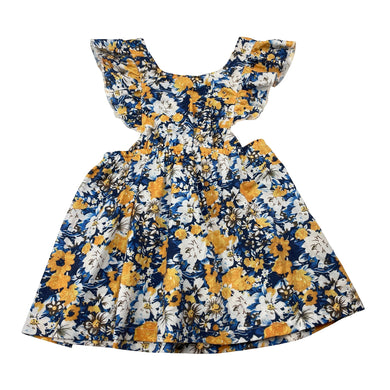 Girls lightweight, floral summer dress, GUC, size 1, L: 44cm