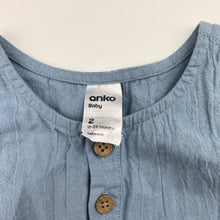 Load image into Gallery viewer, Unisex Anko, blue chambray cotton romper / jumpsuit, EUC, size 2,  