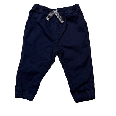 Boys Dymples, navy stretch cotton pants, elasticated, EUC, size 0,  