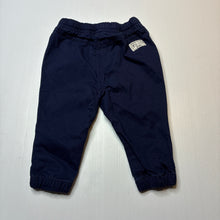 Load image into Gallery viewer, Boys Dymples, navy stretch cotton pants, elasticated, EUC, size 0,  