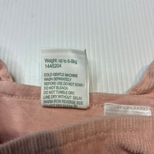 Load image into Gallery viewer, Girls Baby Berry, pink corduroy cotton overalls, EUC, size 00,  