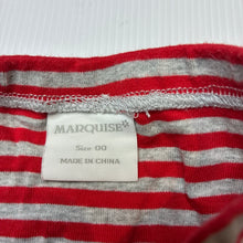Load image into Gallery viewer, Unisex Marquise, red &amp; grey cotton footed leggings / bottoms, GUC, size 00,  