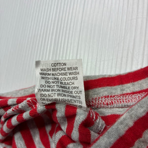 Unisex Marquise, red & grey cotton footed leggings / bottoms, GUC, size 00,  