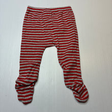 Load image into Gallery viewer, Unisex Marquise, red &amp; grey cotton footed leggings / bottoms, GUC, size 00,  