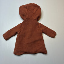 Load image into Gallery viewer, Unisex Dymples, lined knitted cotton hooded cardigan, wash fade, FUC, size 000,  