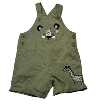 Load image into Gallery viewer, Boys Sprout, khaki cotton overalls / shortalls, small mark front hem, FUC, size 0,  