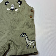 Load image into Gallery viewer, Boys Sprout, khaki cotton overalls / shortalls, small mark front hem, FUC, size 0,  