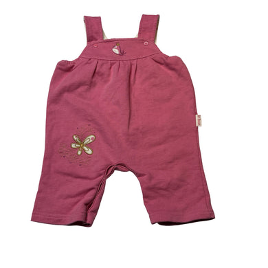 Girls LE BON, pink embroidered overalls, GUC, size 00,  