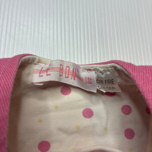 Girls LE BON, pink embroidered overalls, GUC, size 00,  