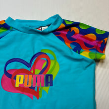 Load image into Gallery viewer, Girls PUMA, short sleeve rashie / swim top, GUC, size 2,  