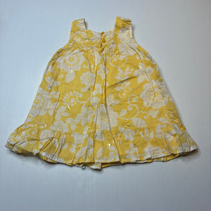Girls GAP, lined lightweight cotton summer dress, GUC, size 0, L: 42cm