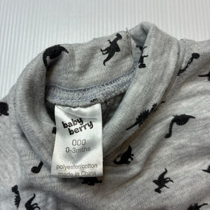 Boys Baby Berry, soft feel long sleeve top, dinosaurs, EUC, size 000,  