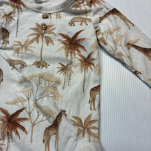 Load image into Gallery viewer, Unisex Newbie, cotton blend bodysuit / romper, jungle animals, GUC, size 000,  