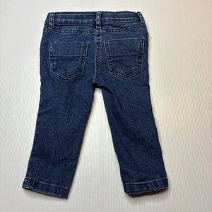 Unisex Anko, dark stretch denim jeans, adjustable, Inside leg: 24cm, GUC, size 1,  
