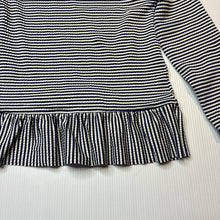 Load image into Gallery viewer, Girls Dymples, navy stripe long sleeve rashie / swim top, GUC, size 2,  
