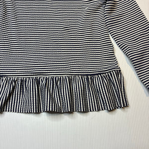 Girls Dymples, navy stripe long sleeve rashie / swim top, GUC, size 2,  
