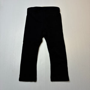 Girls H&M, black fleece lined leggings / bottoms, EUC, size 1,  